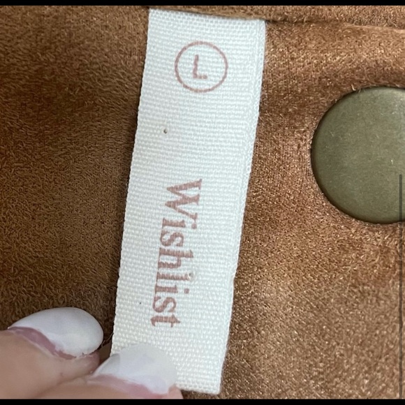 ❌SOLD❌ wishlist • faux suede button down skirt fall large vegan - Picture 4 of 5